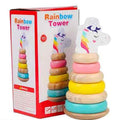 WOODEN  PLAY TOYS RAINBOW TOWER
