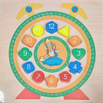 WOODEN PLAY TOY TIME CLOCK